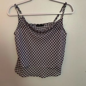 Cropped plaid tank top